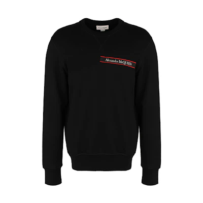 Alexander McQueen SS21 Logo Crewneck Sweatshirt Black Mens 642663-QQX75-1000