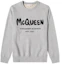 Buy Alexander McQueen SS21 男款灰色塗鴉印花Logo圓領長袖上衣 662578-QRZ71-0902