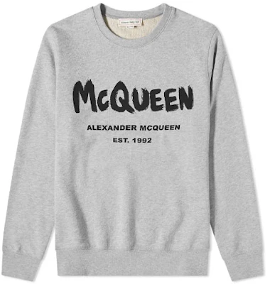 Alexander McQueen SS21 男款灰色塗鴉印花Logo圓領長袖上衣 662578-QRZ71-0902 Order Alexander McQueen SS21 男款灰色塗鴉印花Logo圓領長袖上衣 662578-QRZ71-0902