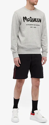 Alexander McQueen SS21 男款灰色塗鴉印花Logo圓領長袖上衣 662578-QRZ71-0902 Lookbook Alexander McQueen SS21 男款灰色塗鴉印花Logo圓領長袖上衣 662578-QRZ71-0902