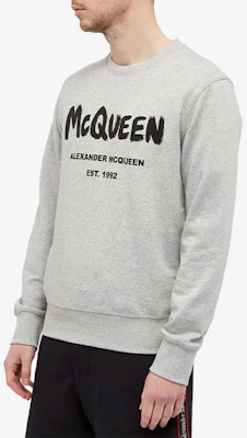 Alexander McQueen SS21 男款灰色塗鴉印花Logo圓領長袖上衣 662578-QRZ71-0902 Shop Alexander McQueen SS21 男款灰色塗鴉印花Logo圓領長袖上衣 662578-QRZ71-0902