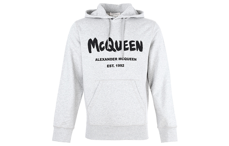 Order Alexander McQueen SS21 男士灰色修身印花圓領長袖衛衣 665401-QRZ71-0902