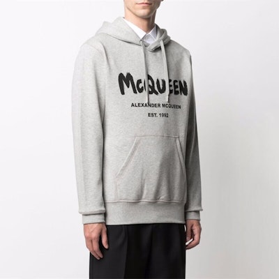 Alexander McQueen SS21 男士灰色修身印花圓領長袖衛衣 665401-QRZ71-0902 Details for Alexander McQueen SS21 男士灰色修身印花圓領長袖衛衣 665401-QRZ71-0902
