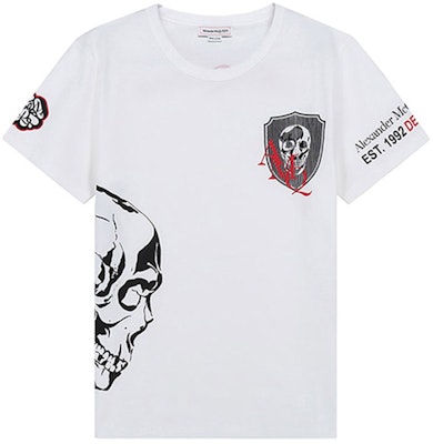 알렉산더 맥퀸 SS21 스컬 크루넥 화이트 티셔츠. 650423-QQZ65-0900 Buy 알렉산더 맥퀸 SS21 스컬 크루넥 화이트 티셔츠. 650423-QQZ65-0900
