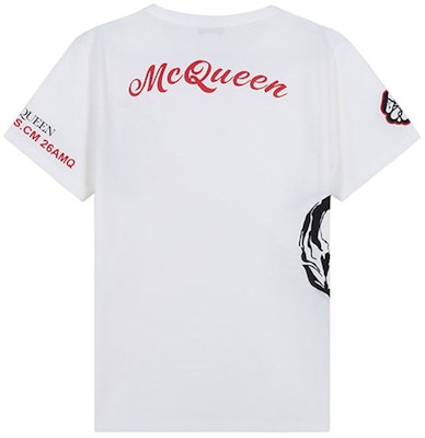 알렉산더 맥퀸 SS21 스컬 크루넥 화이트 티셔츠. 650423-QQZ65-0900 Lookbook 알렉산더 맥퀸 SS21 스컬 크루넥 화이트 티셔츠. 650423-QQZ65-0900