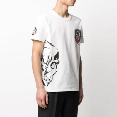 알렉산더 맥퀸 SS21 스컬 크루넥 화이트 티셔츠. 650423-QQZ65-0900 Shop 알렉산더 맥퀸 SS21 스컬 크루넥 화이트 티셔츠. 650423-QQZ65-0900
