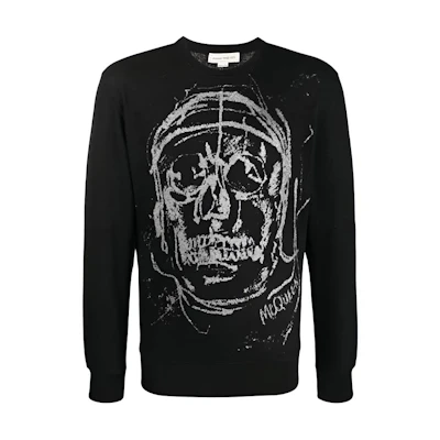 Alexander McQueen SS21 Skull Print Sweatshirt Black 631386-QPX71-1065