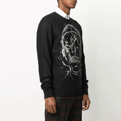 Alexander McQueen SS21 Baju Sweatshirt Cetakan Tengkorak Hitam 631386-QPX71-1065 Shop Alexander McQueen SS21 Baju Sweatshirt Cetakan Tengkorak Hitam 631386-QPX71-1065