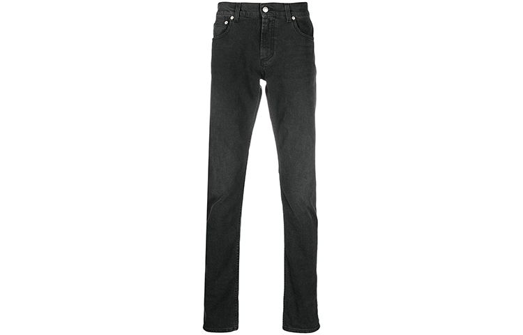 Alexander McQueen SS21 Slim Straight Logo Jeans Black 625681-QQY77-1001