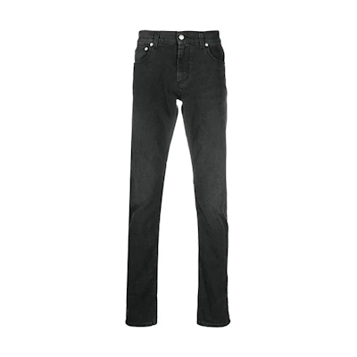 Alexander McQueen SS21 Slim Straight Logo Jeans Black 625681-QQY77-1001