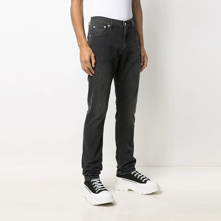 Purchase Alexander McQueen SS21 修身直筒標誌牛仔褲 黑色 625681-QQY77-1001