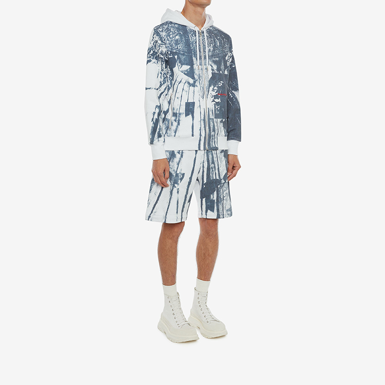 Purchase 亞歷山大麥昆 SS21 Trompe 抽繩針織短褲 海軍藍 650436QQZ700900