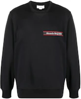 Order Alexander McQueen SS22 黑色圓領前標誌補丁長袖衛衣 642663-QTX75-0901