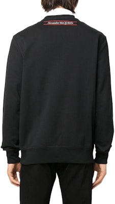 亚历山大·麦昆 SS22 黑色前标志贴饰圆领卫衣 642663-QTX75-0901 Shop 亚历山大·麦昆 SS22 黑色前标志贴饰圆领卫衣 642663-QTX75-0901