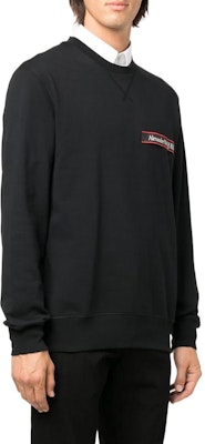 亚历山大·麦昆 SS22 黑色前标志贴饰圆领卫衣 642663-QTX75-0901 Purchase 亚历山大·麦昆 SS22 黑色前标志贴饰圆领卫衣 642663-QTX75-0901