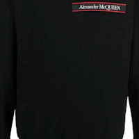 Sizing Alexander McQueen SS22 黑色圓領前標誌補丁長袖衛衣 642663-QTX75-0901