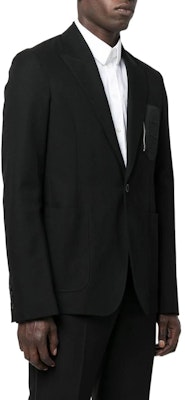 Alexander McQueen SS22 Blazer Lengan Panjang Hitam dengan Poket Zip. 700415-QTS57-1001 Shop Alexander McQueen SS22 Blazer Lengan Panjang Hitam dengan Poket Zip. 700415-QTS57-1001