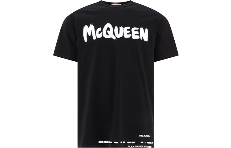 Alexander McQueen SS22  Black Short Sleeve T-Shirt with Logo Print. 684500-QSZ57-0901 圖 2