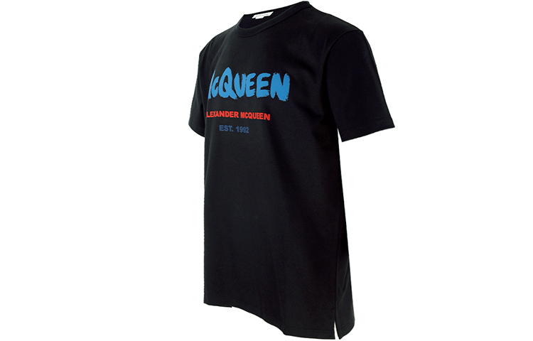 Alexander McQueen SS22  Black T-Shirt with Large Logo Print. 684504-QSZ52-0901 圖 4