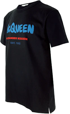 Alexander McQueen 2022黑色大Logo印花短袖T恤 684504-QSZ52-0901 Shop Alexander McQueen 2022黑色大Logo印花短袖T恤 684504-QSZ52-0901
