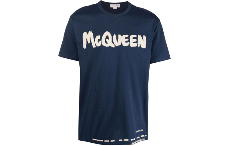 Alexander McQueen SS22  Blue T-Shirt with Logo Letter Print. 684500-QSZ57-0903 圖 2