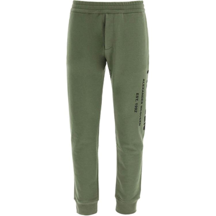 Alexander McQueen SS22  Green Letter Print Jogger Pants 688714-QSZ81-0904