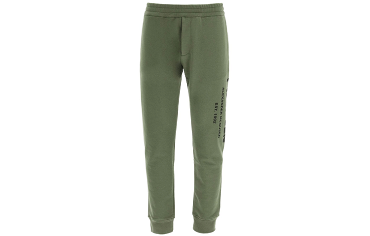 Order Alexander McQueen SS22 Celana Jogger Hijau dengan Cetakan Huruf 688714-QSZ81-0904