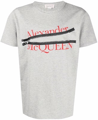 Alexander McQueen SS22 Grey Zip Letter Print Graphic T-Shirt. 688189-QSZ8A-0902 Buy Alexander McQueen SS22 Grey Zip Letter Print Graphic T-Shirt. 688189-QSZ8A-0902