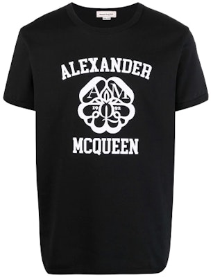 Alexander McQueen SS22 Logo Cetak Hitam Baju-T Lengan Pendek. 682519-QSZ53-0901 Buy Alexander McQueen SS22 Logo Cetak Hitam Baju-T Lengan Pendek. 682519-QSZ53-0901