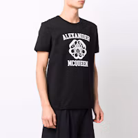 Purchase Alexander McQueen SS22 黑色短袖Logo印花T恤 682519-QSZ53-0901