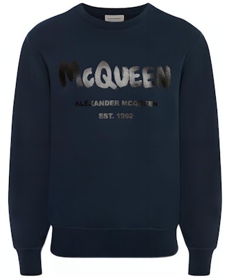 亞歷山大·麥昆 SS22 海軍藍印花標誌圓領長袖衛衣 688713-QTZ81-0903 Order 亞歷山大·麥昆 SS22 海軍藍印花標誌圓領長袖衛衣 688713-QTZ81-0903