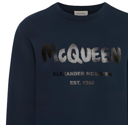 亞歷山大·麥昆 SS22 海軍藍印花標誌圓領長袖衛衣 688713-QTZ81-0903 Details for 亞歷山大·麥昆 SS22 海軍藍印花標誌圓領長袖衛衣 688713-QTZ81-0903