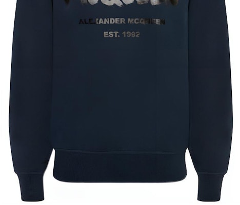 亞歷山大·麥昆 SS22 海軍藍印花標誌圓領長袖衛衣 688713-QTZ81-0903 Sizing 亞歷山大·麥昆 SS22 海軍藍印花標誌圓領長袖衛衣 688713-QTZ81-0903