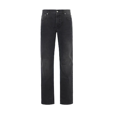 Alexander McQueen SS22 Skinny Distressed Jeans Black 683028-QSY77-1001