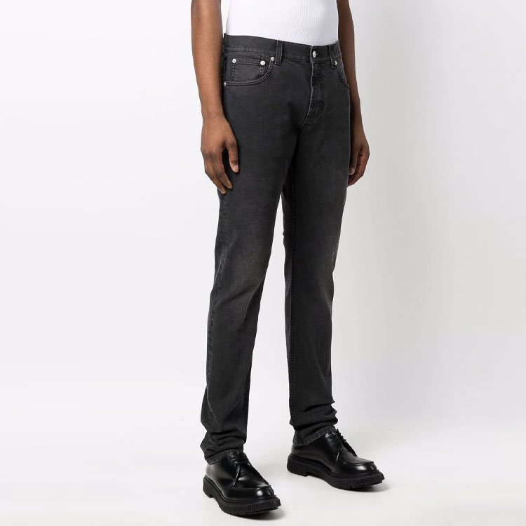 Shop 알렉산더 맥퀸 SS22 스키니 디스트레스드 진 블랙 683028-QSY77-1001