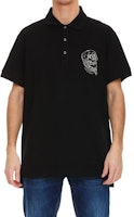 Alexander McQueen SS22 Skull Embroidered Cotton Polo Shirt Black 687734-QSX33-1000 Alexander McQueen SS22 Skull Embroidered Cotton Polo Shirt Black 687734-QSX33-1000