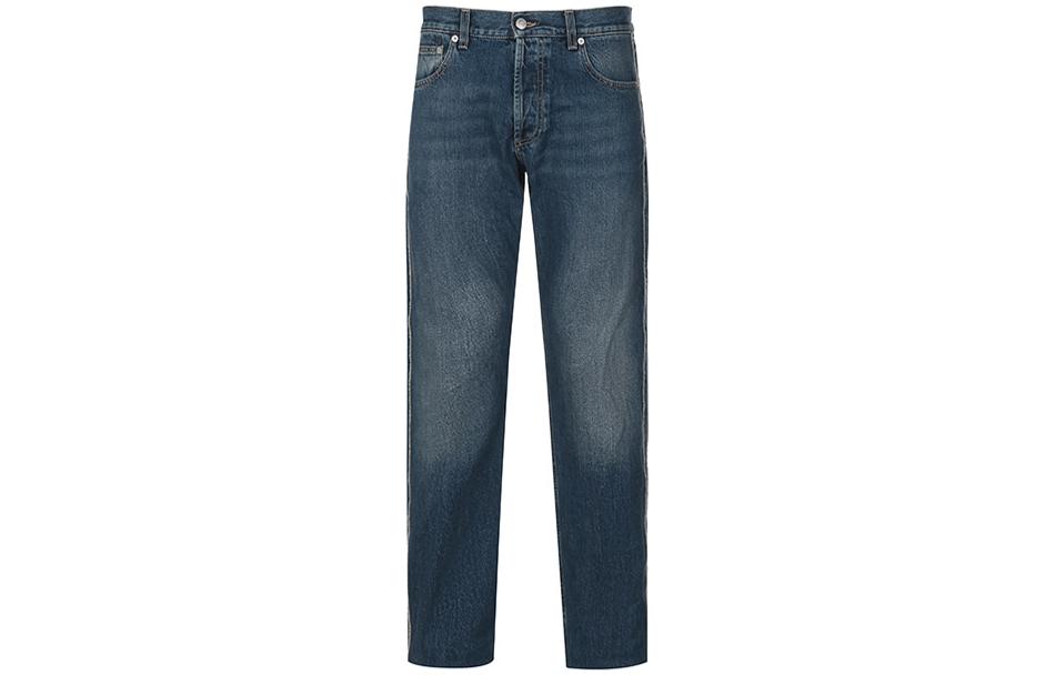 Alexander McQueen SS22  Straight Fit Denim Jeans Washed Blue. 677771-QSY75-4001