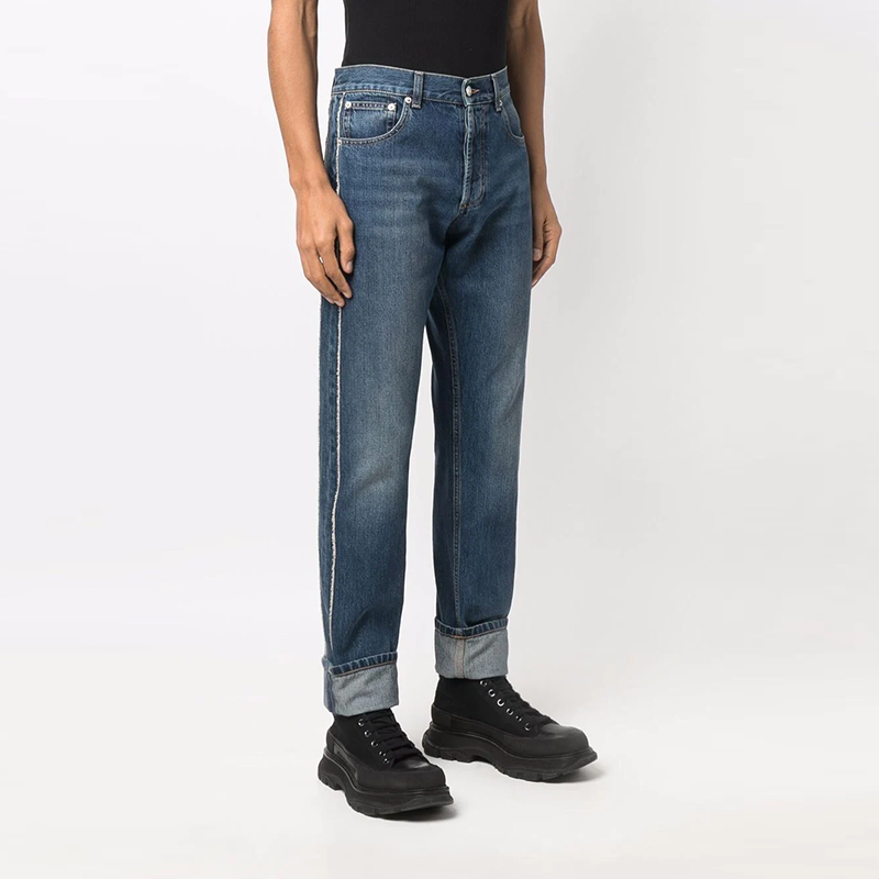 Purchase Alexander McQueen SS22 直筒牛仔褲 水洗藍色 677771-QSY75-4001