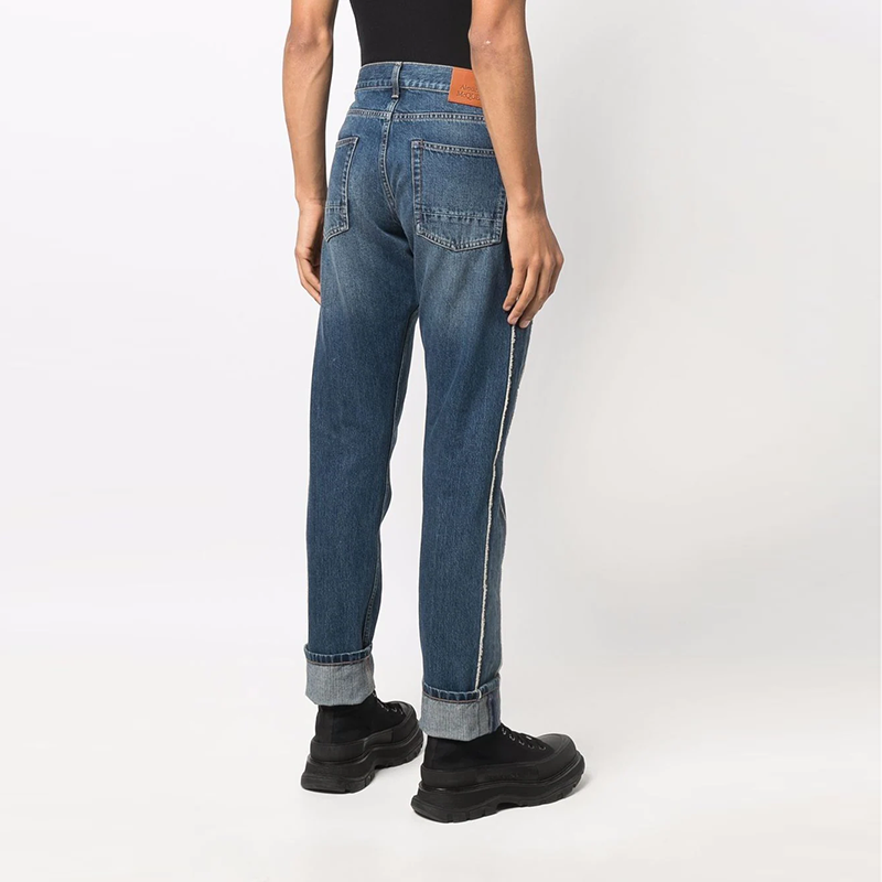 Details for Alexander McQueen SS22 直筒牛仔褲 水洗藍色 677771-QSY75-4001