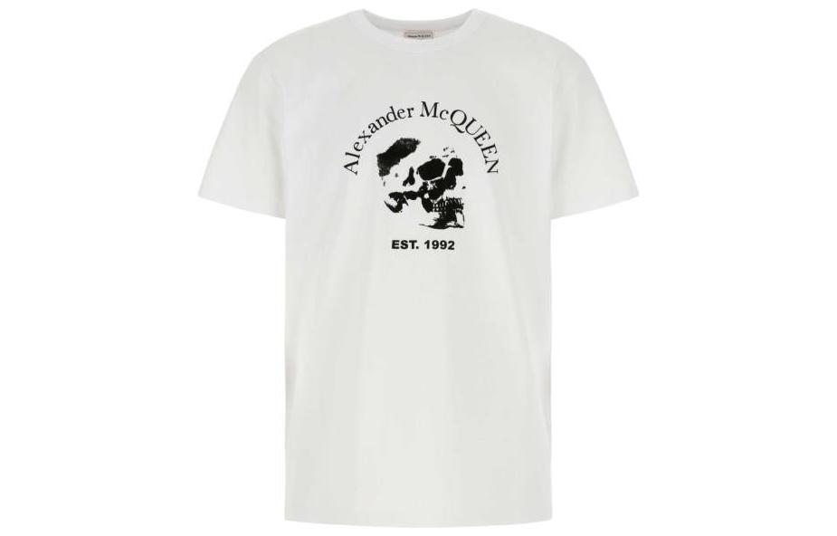 Alexander McQueen SS22  White Letter Skull Graphic T-Shirt. 711006-QTZ41-0900 圖 2