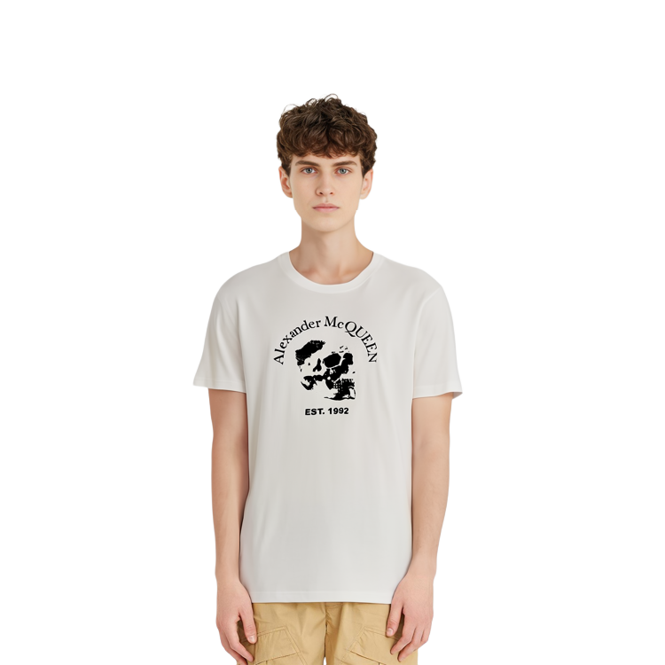 Alexander McQueen SS22  White Letter Skull Graphic T-Shirt. 711006-QTZ41-0900 圖 6