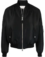 Alexander McQueen SS22 Back Logo Print Bomber Jacket Black 682880-QSR77-1000 Alexander McQueen SS22 Back Logo Print Bomber Jacket Black 682880-QSR77-1000