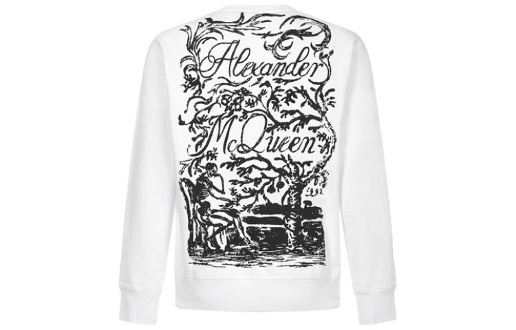 Alexander McQueen SS22 Back Print Crewneck Sweatshirt White Male 687741-QSZ95-0900