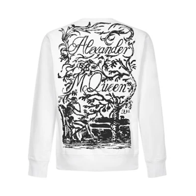 Alexander McQueen SS22 Back Print Crewneck Sweatshirt White Male 687741-QSZ95-0900