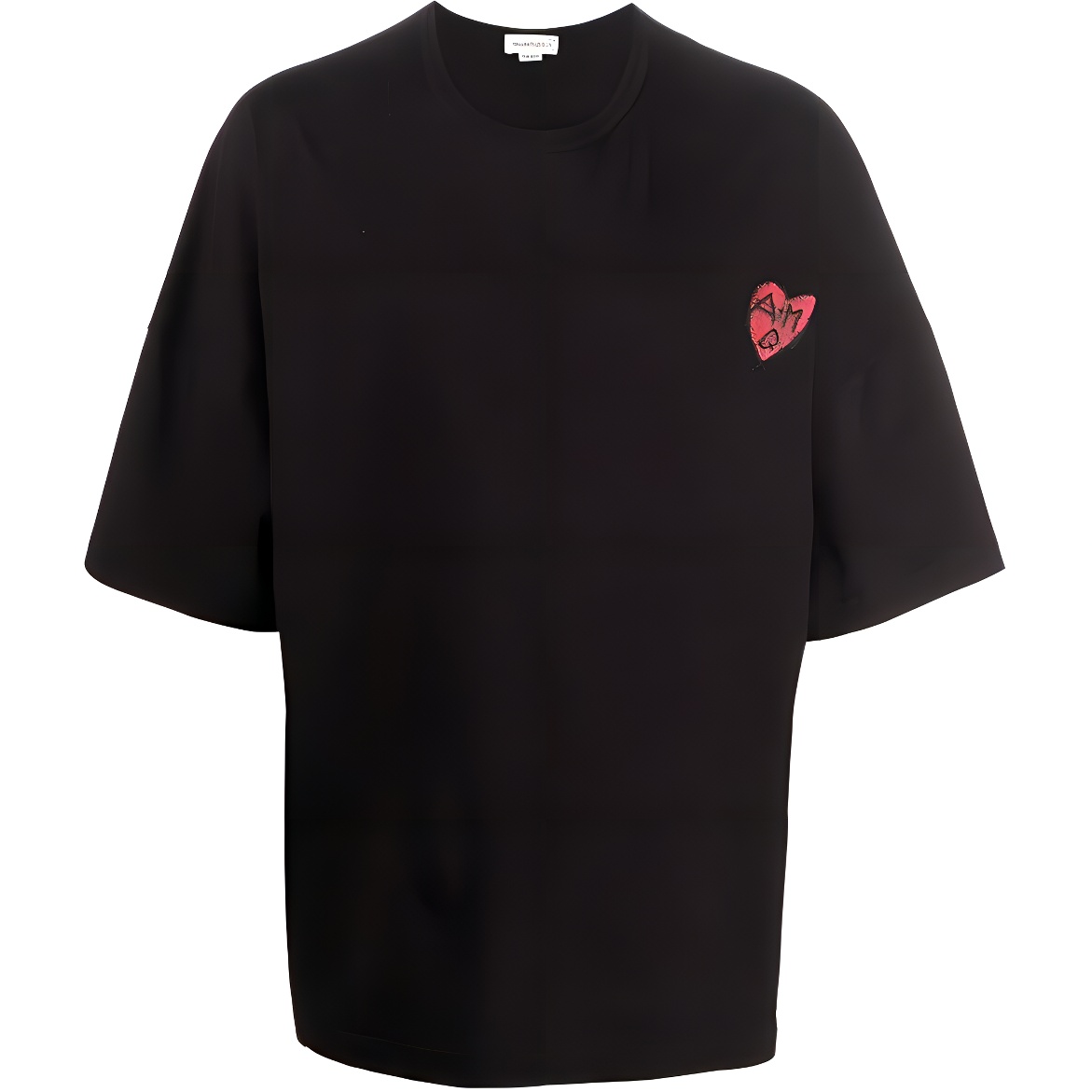 Alexander McQueen SS22 Black Heart Logo Print Crewneck T-Shirt 711070-QTZ42-0901