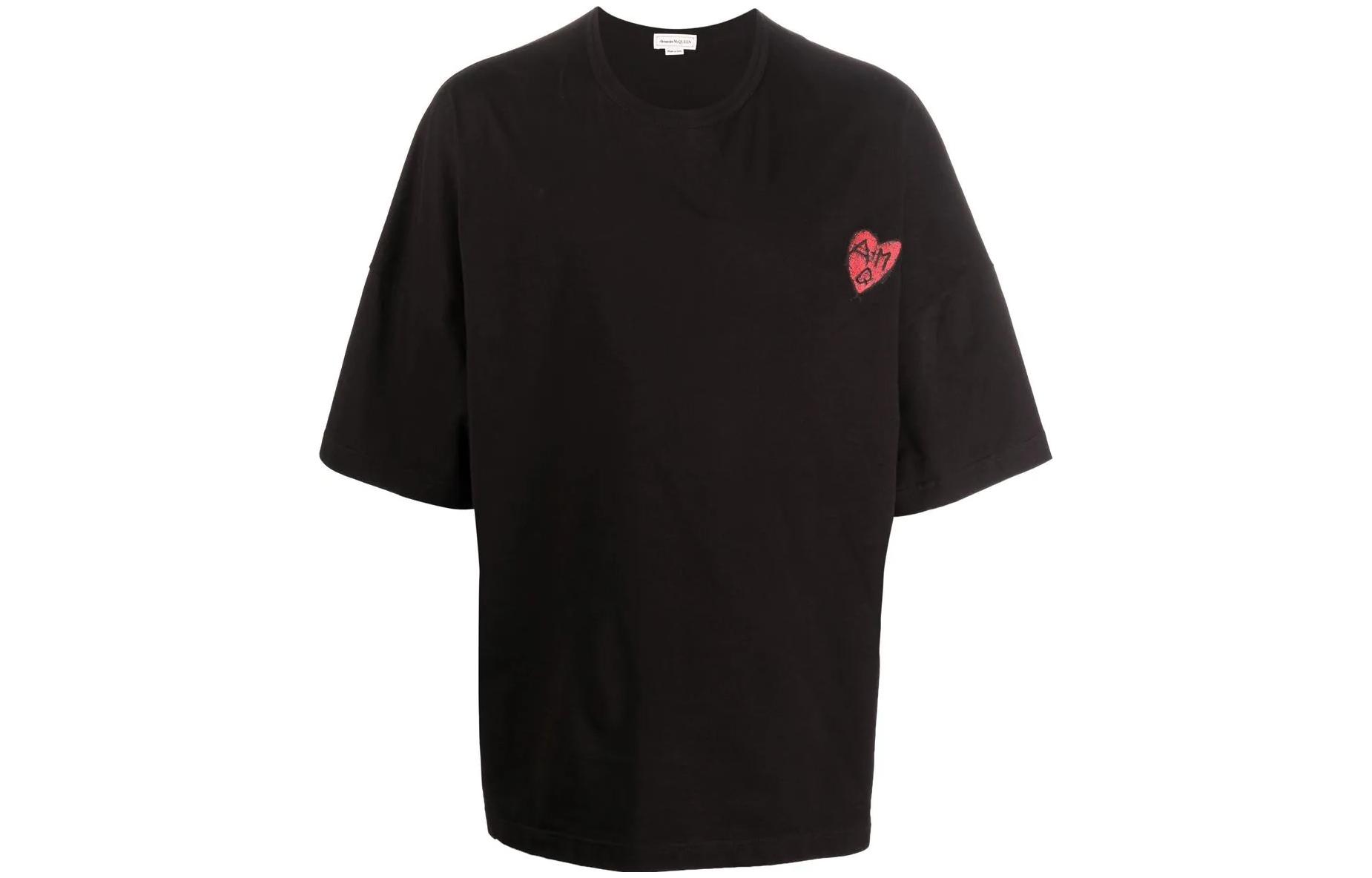 Alexander McQueen SS22 Black Heart Logo Print Crewneck T-Shirt 711070-QTZ42-0901 圖 2