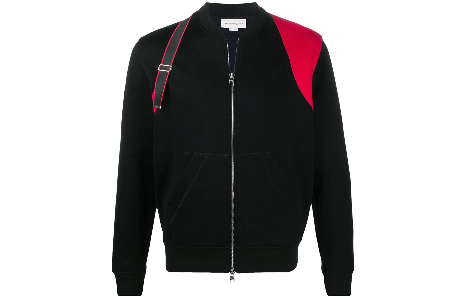 Alexander McQueen SS22 Black Jacket with Contrasting Buckle Detail 642970QQX551000