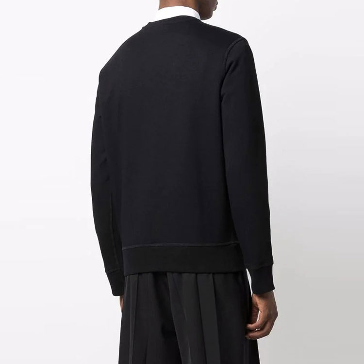 Details for Alexander McQueen SS22 Baju Longgar Hitam Logo Cetak Lengan Panjang. 688719-QSX96-1000