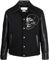 Alexander McQueen SS22 Black Skull Embroidered Long Sleeve Jacket 684120-Q5HVV-1001 Alexander McQueen SS22 Black Skull Embroidered Long Sleeve Jacket 684120-Q5HVV-1001