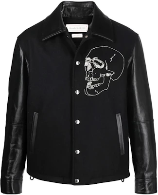 Alexander McQueen SS22 Black Skull Embroidered Long Sleeve Jacket 684120-Q5HVV-1001 Buy Alexander McQueen SS22 Black Skull Embroidered Long Sleeve Jacket 684120-Q5HVV-1001